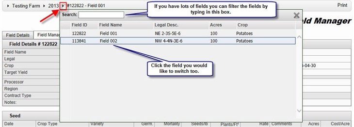 Change Fields in Field Manager - Agri-Data Solution